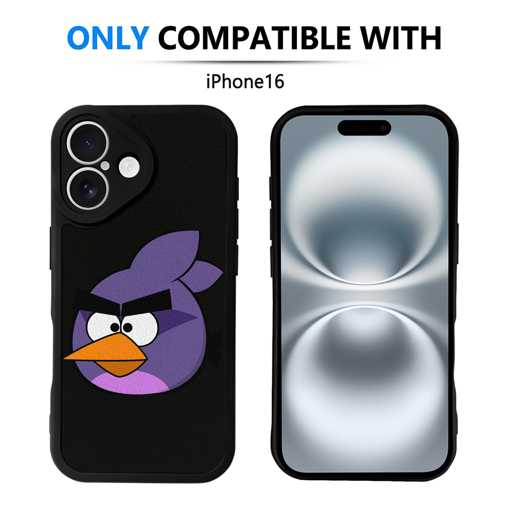 （画像用） Angry Birds アングリーバード 【iPhone 16シリーズ対応】シリコンスマホケース（レザー調） 材質：シリコン
